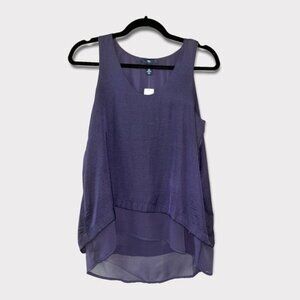 GAP Sleeveless Blouse Purple Chiffon Lined Tank Top NWT Womens Size XS